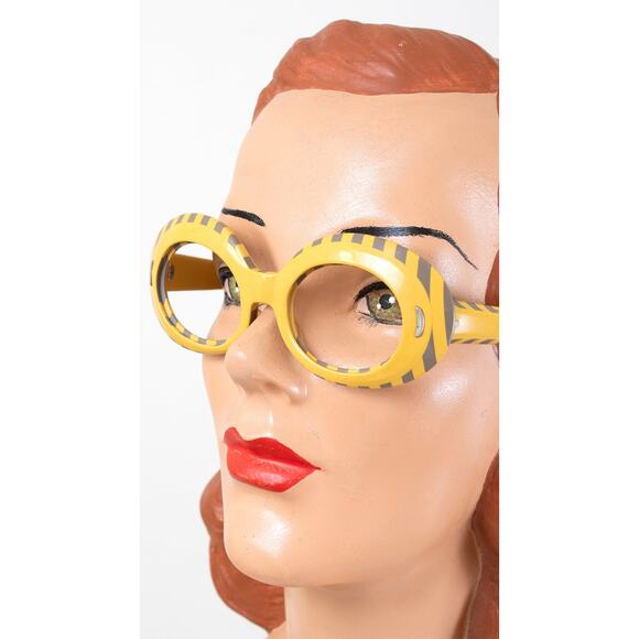 Vintage 1960s Suntimer Victory Sunglasses 60s Striped Op Art Glasses Frames main image 7
